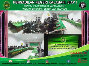 Tingkatkan kinerja aparatur, Ketua Pengadilan Negeri Kalabahi kembali menggelar rapat bulanan sekaligus monitoring dan evaluasi kinerja.