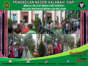 Segenap aparatur Pengadilan Negeri Kalabahi dengan semangat pada sore melakukan kegiatan Apel Sore.