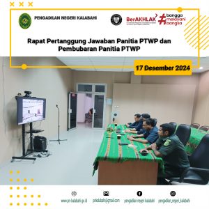 ZOOM RAPAT PERTANGGUNG JAWABAN PANITIA PTWP DAN PEMBUBARAN PANITIA PTWP