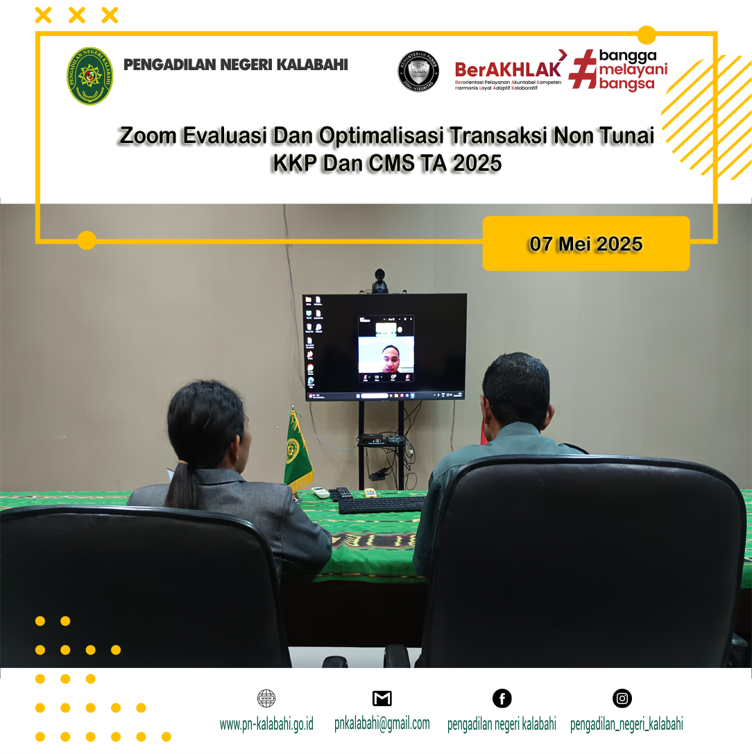 ZOOM EVALUASI DAN OPTIMALISASI TRANSAKSI NON TUNAI KKP DAN CMS.