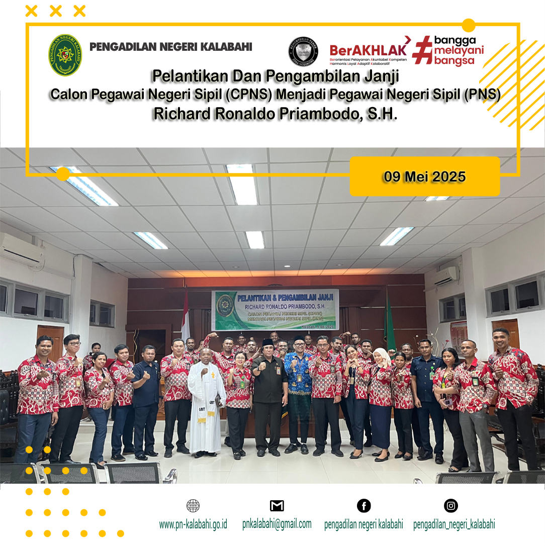 ACARA PELANTIKAN DAN PENGAMBILAN JANJI CALON PEGAWAI NEGERI SIPIL (CPNS) MENJADI PEGAWAI NEGERI SIPIL (PNS).