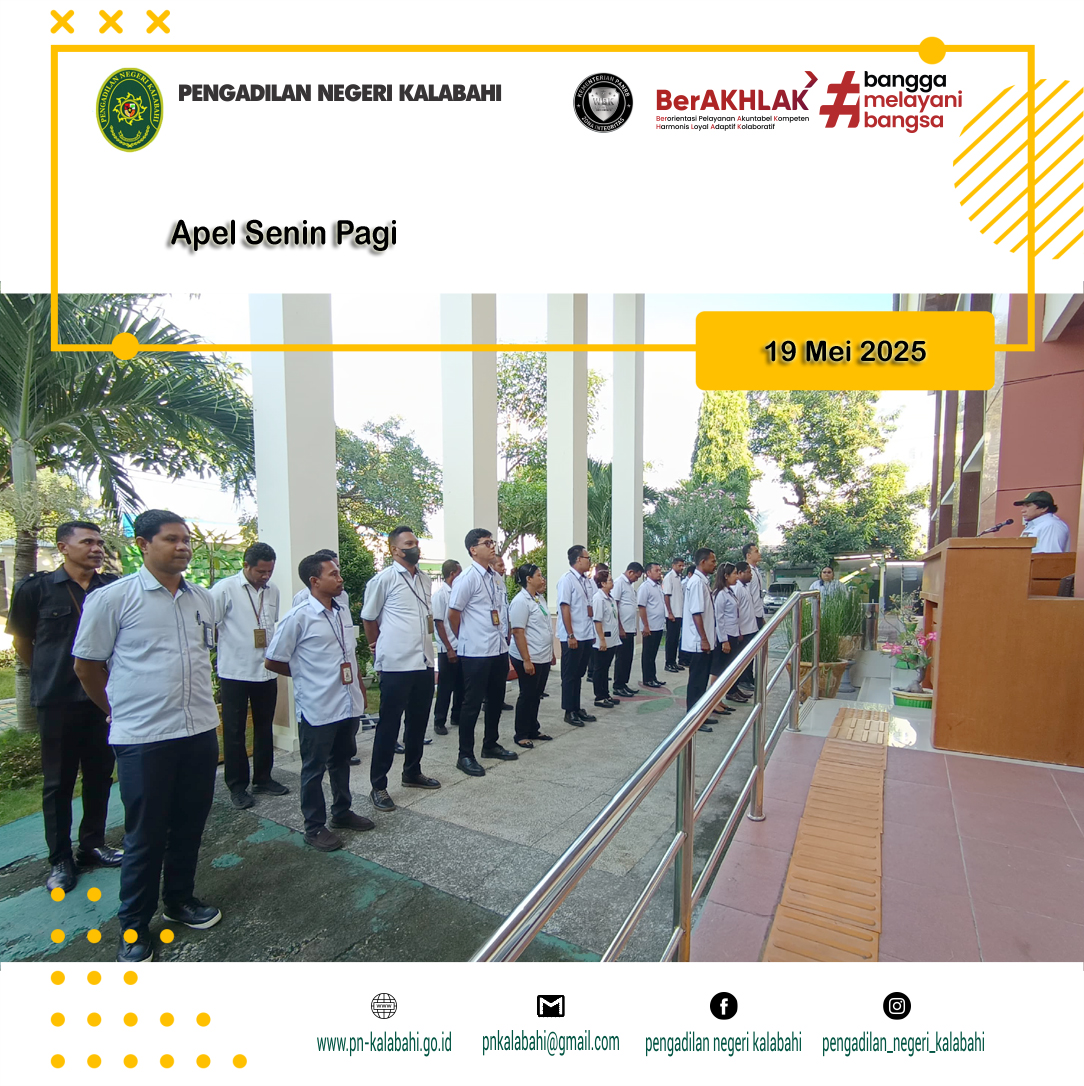 APEL SENIN PAGI PENGADILAN NEGERI KALABAHI