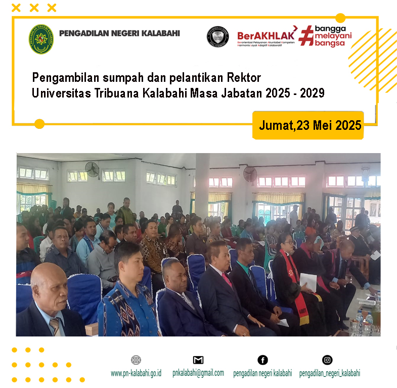 Pengambilan sumpah dan pelantikan Rektor Universitas Tribuana Kalabahi Masa Jabatan 2025 – 2029