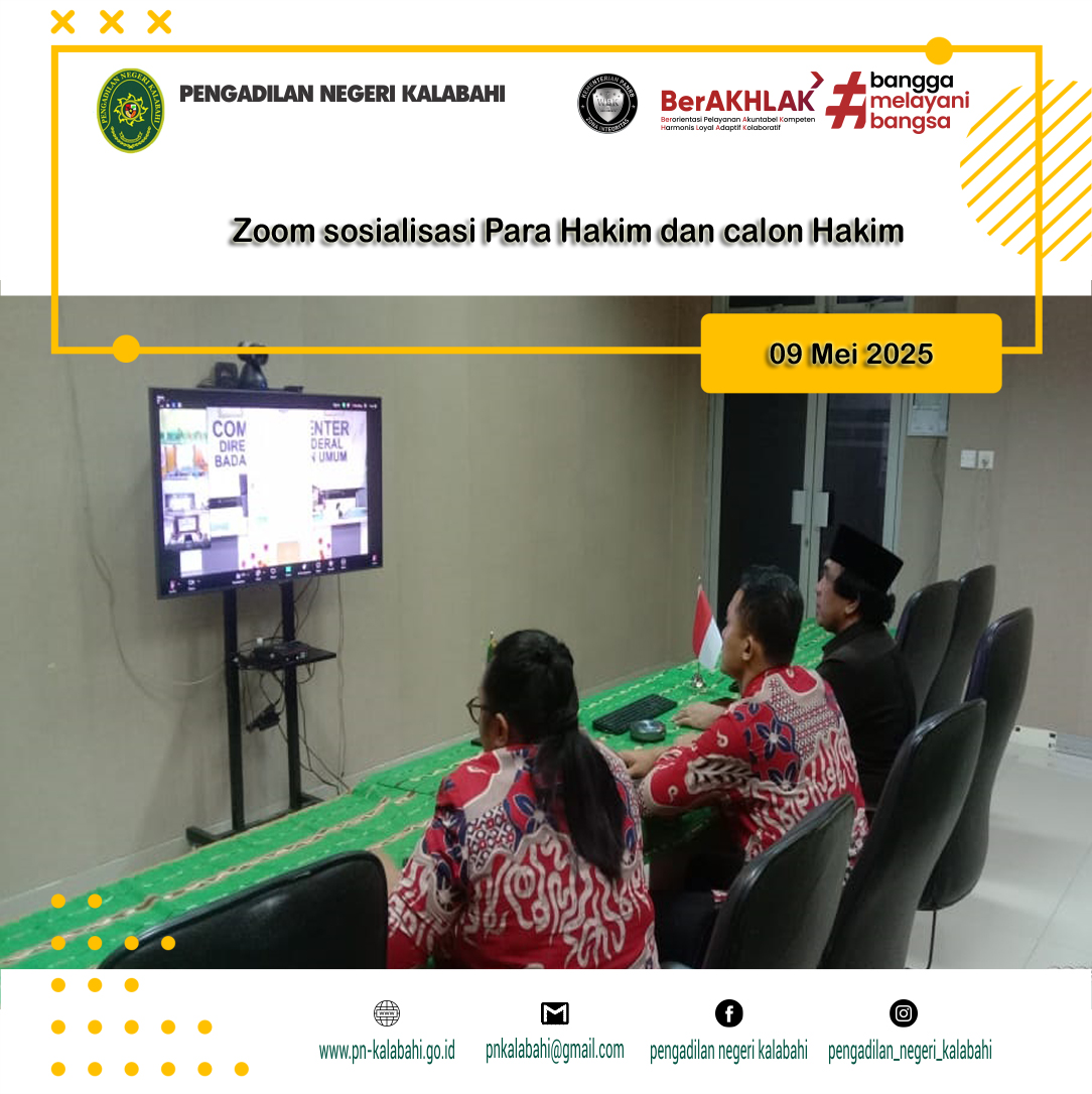 ZOOM SOSIALISASI PARA HAKIM DAN CALON HAKIM
