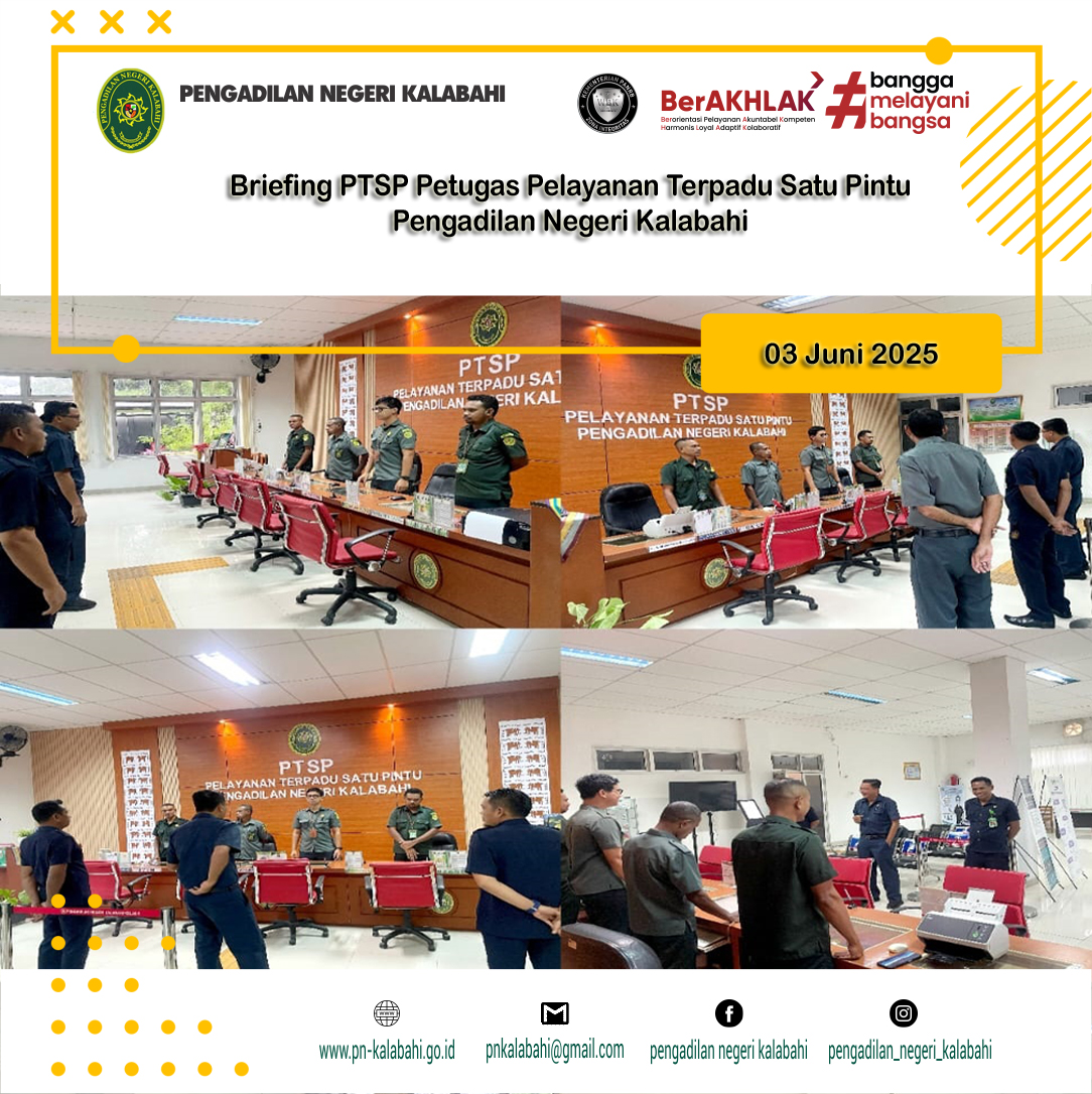 BRIEFING PETUGAS PELAYANAN TERPADU SATU PINTU PTSP PENGADILAN NEGERI KALABAHI