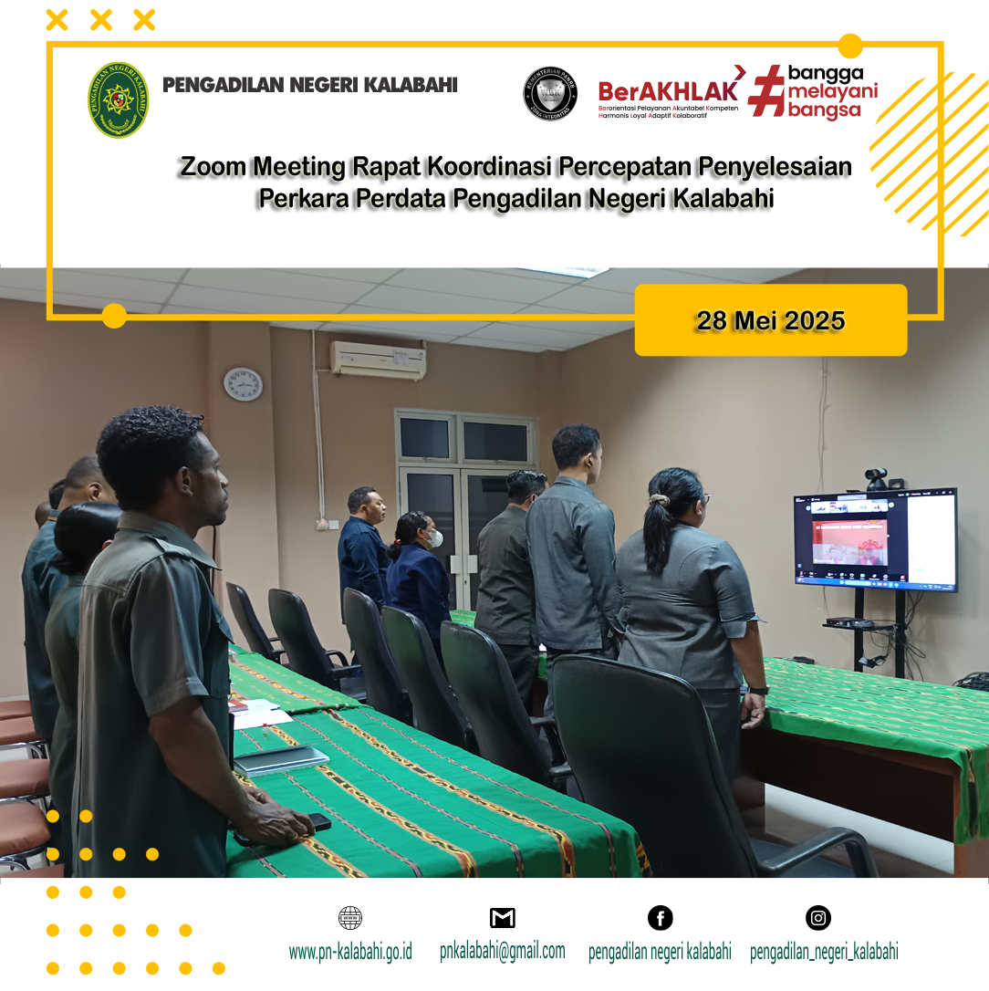 ZOOM MEETING RAPAT KOORDINASI PERCEPATAN PENYELESAIAN PERKARA PERDATA DI PENGADILAN NEGERI KALABAHI