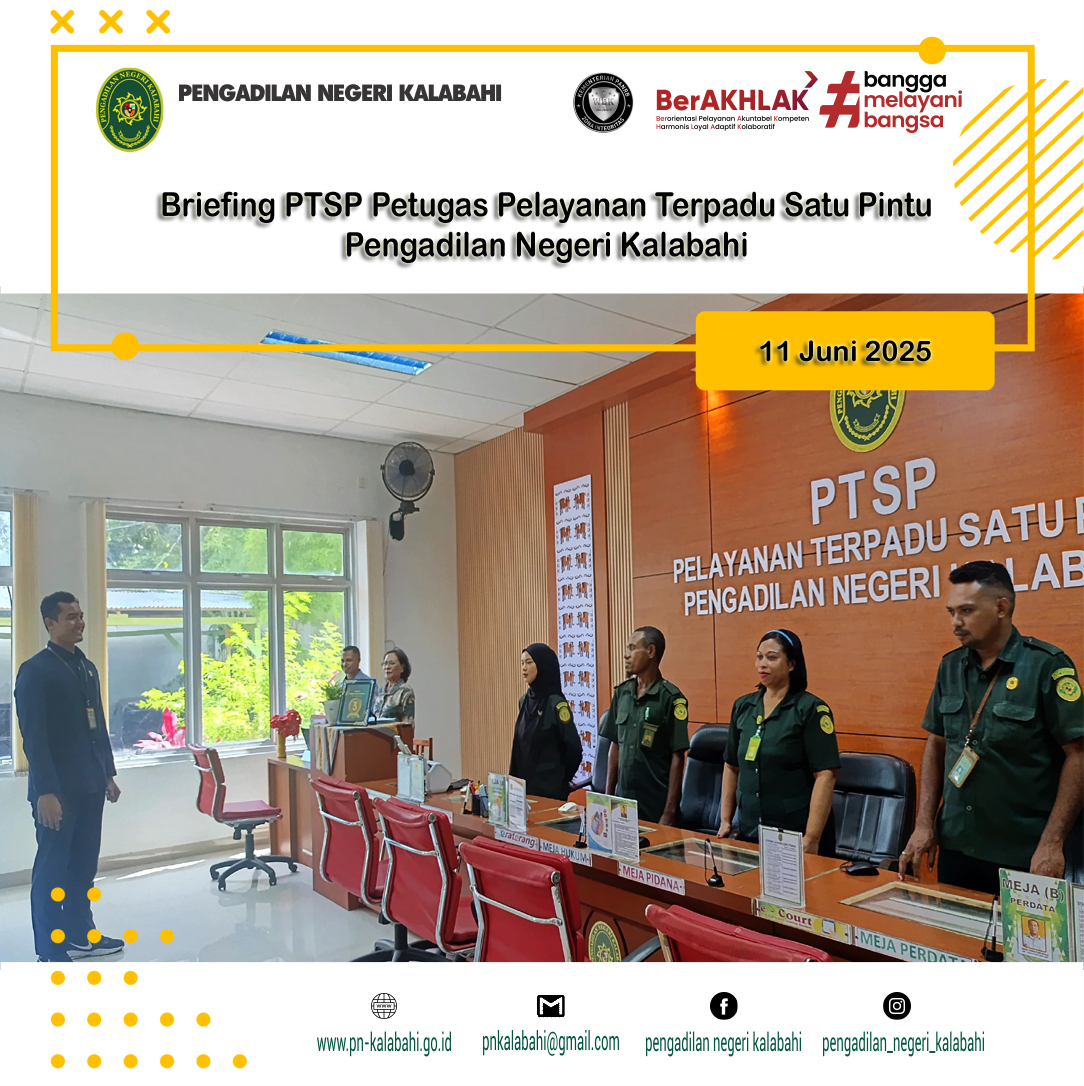 BRIEFING PETUGAS PELAYANAN TERPADU SATU PINTU PTSP PENGADILAN NEGERI KALABAHI