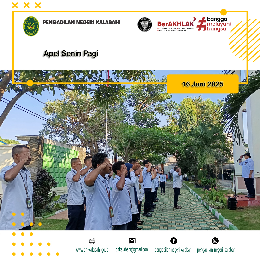 APEL SENIN PAGI PENGADILAN NEGERI KALABAHI