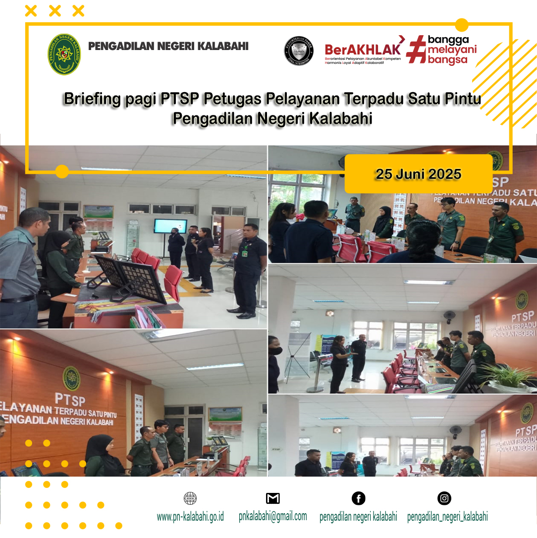 BRIEFING PETUGAS PELAYANAN TERPADU SATU PINTU PTSP PENGADILAN NEGERI KALABAHI