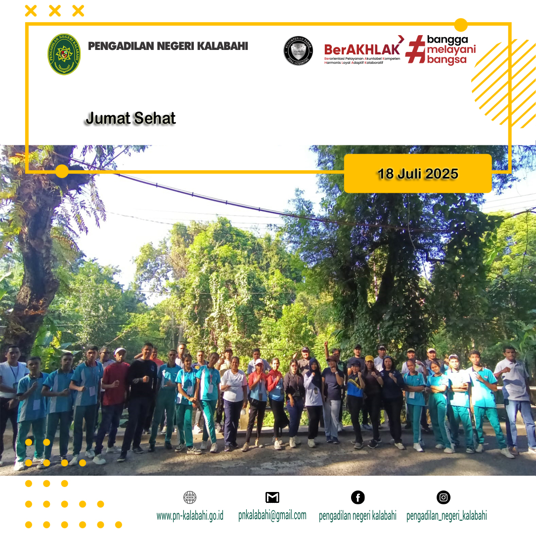 JUMAT SEHAT PENGADILAN NEGERI KALABAHI