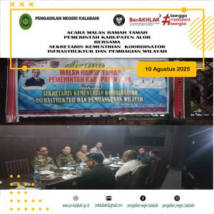 RAMAH TAMAH PEMERINTAH KABUPATEN ALOR BERSAMA SEKRETARIS KEMENTRIAN KOORDINATOR INFRASTRUKTUR DAN PEMBANGUNAN WILAYAH.