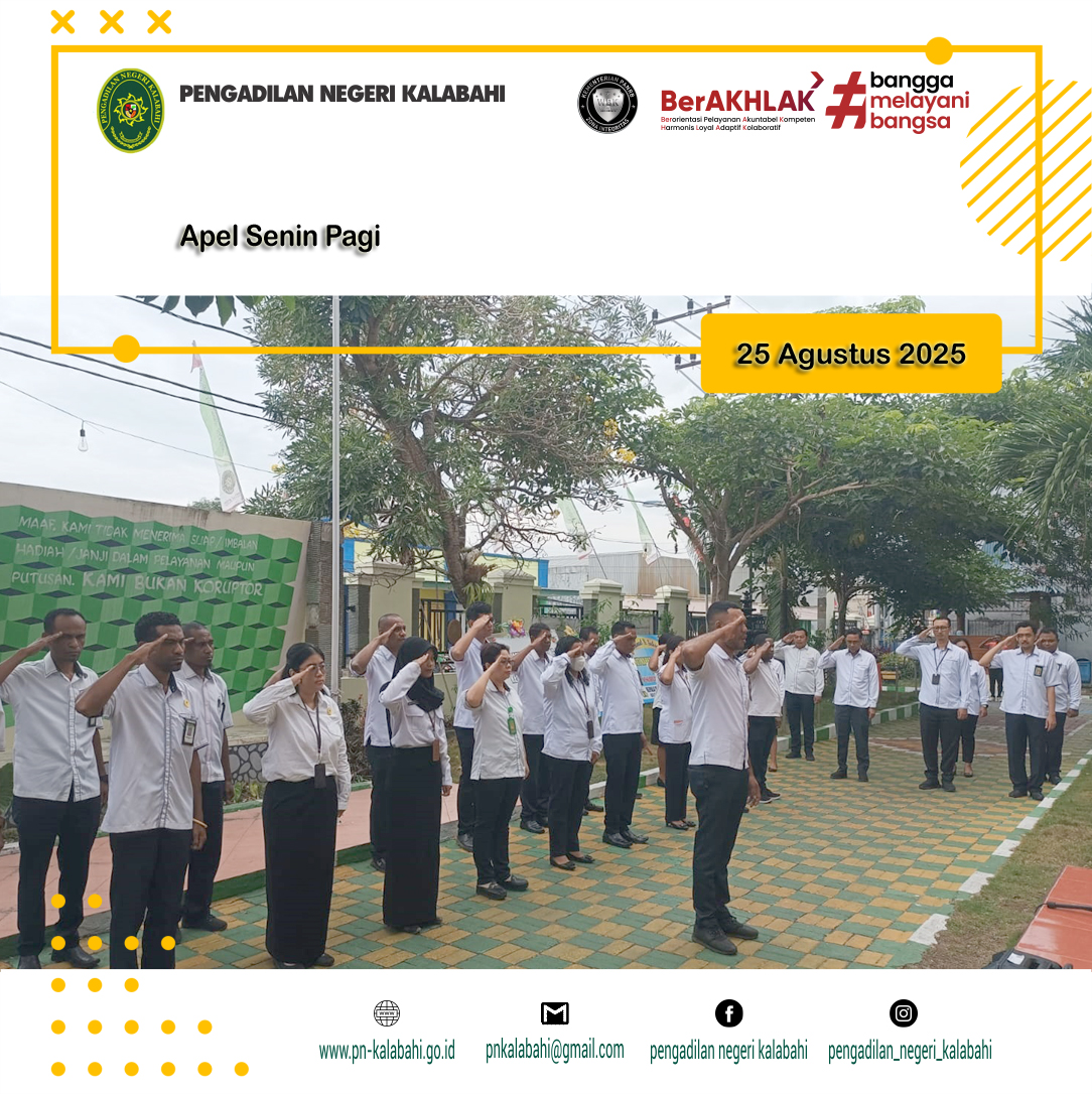 APEL SENIN PAGI PENGADILAN NEGERI KALABAHI