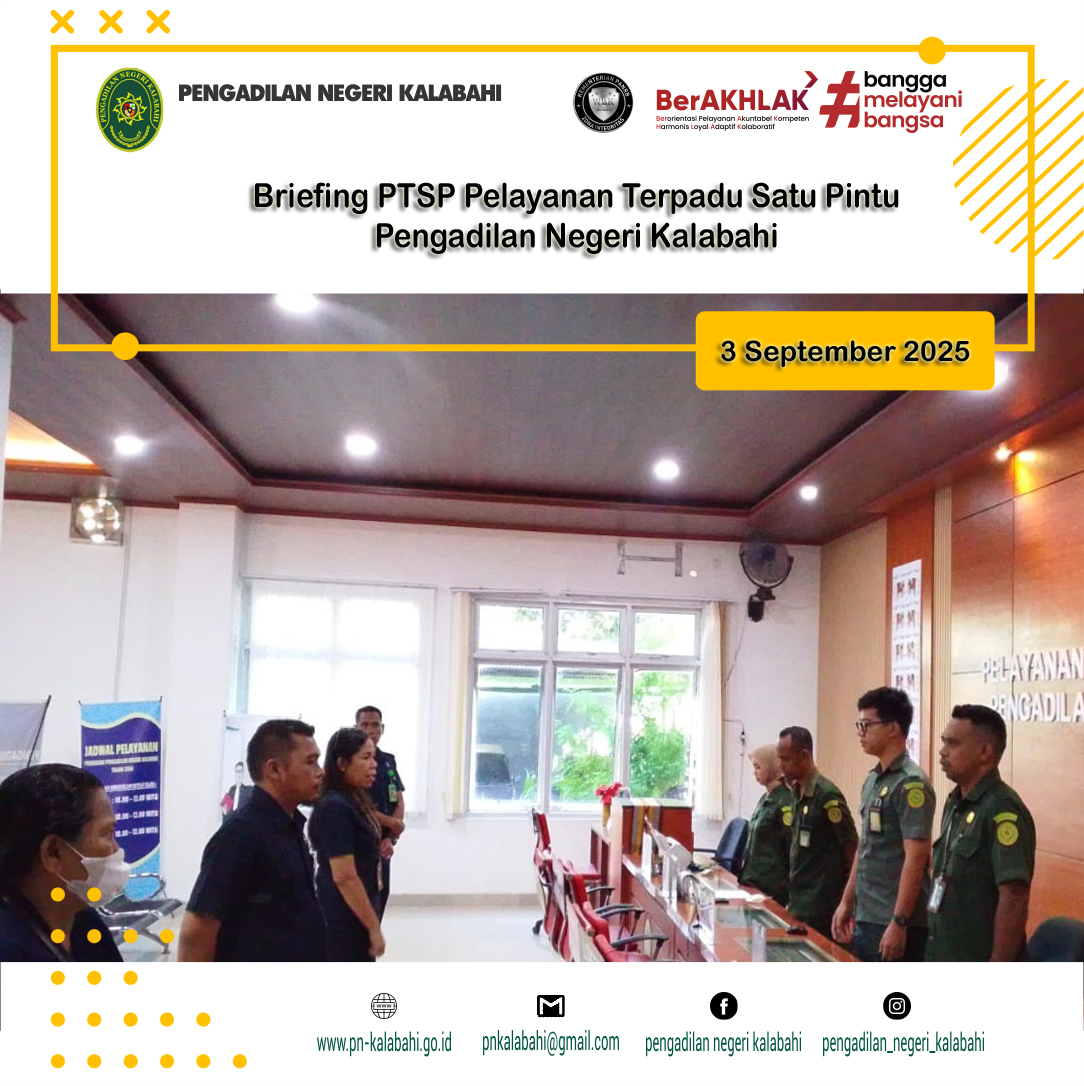 BRIEFING PETUGAS PELAYANAN TERPADU SATU PINTU PTSP PENGADILAN NEGERI KALABAHI