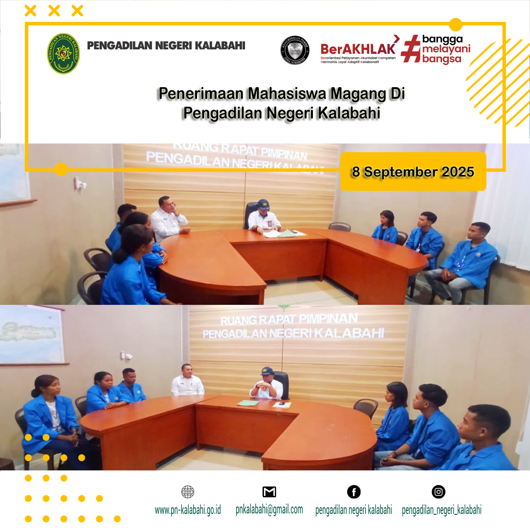 PENERIMAAN KEGIATAN MAGANG MAHASISWA POLITEKNIK NEGERI KUPANG DI PENGADILAN NEGERI KALABAHI