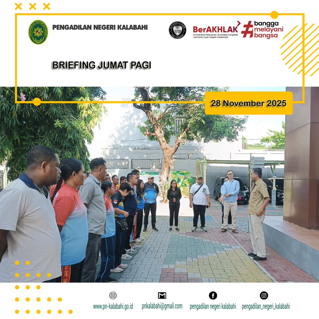 BRIEFING JUMAT PAGI PENGADILAN NEGERI KALABAHI