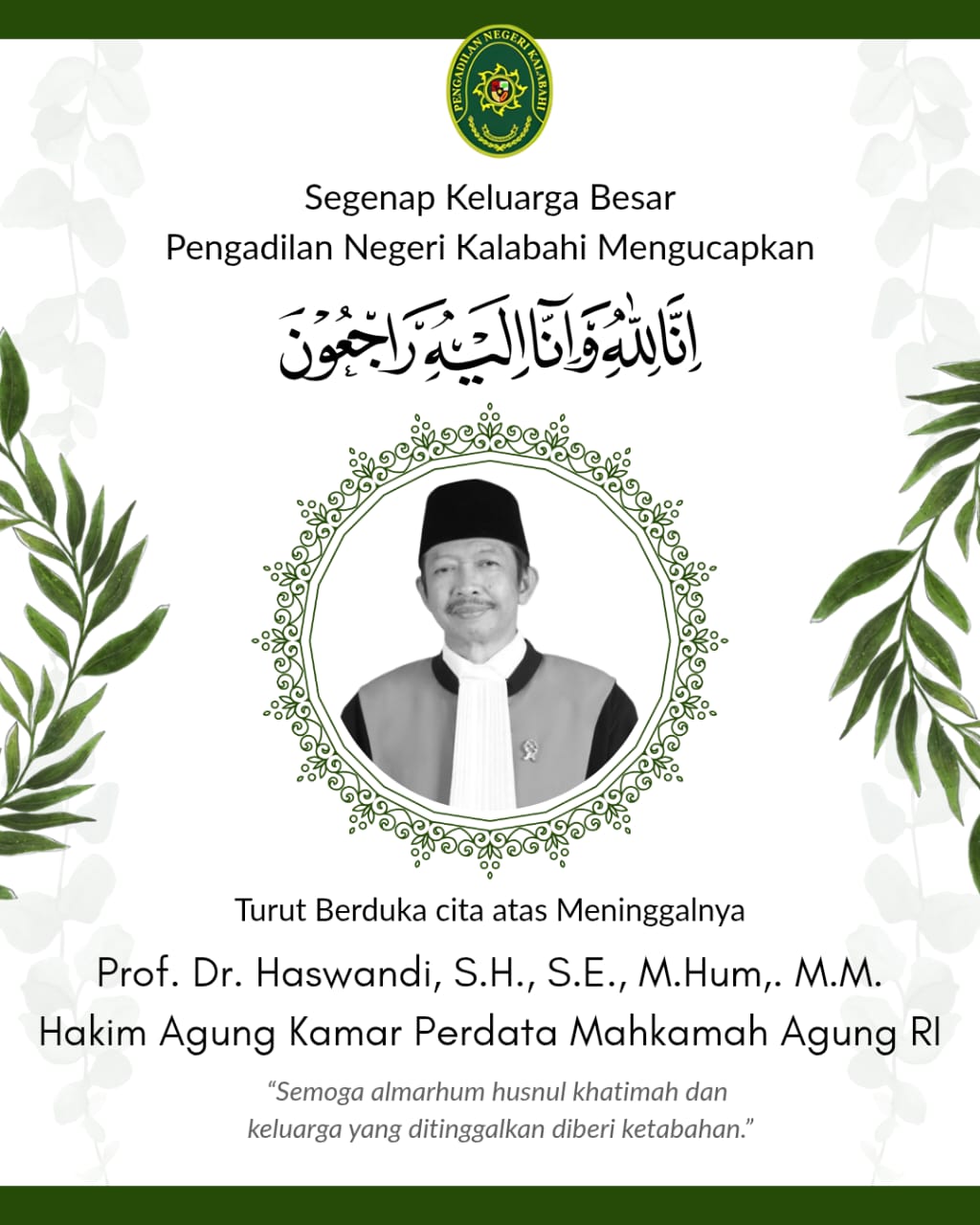 🕊️ Turut Berduka Cita 🕊️