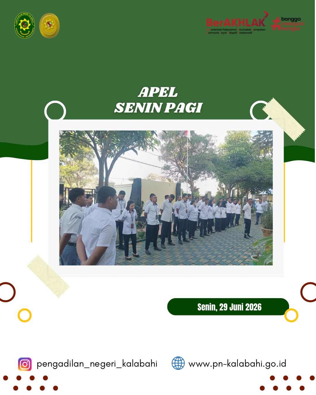Pelaksanaan Apel Selama Bulan Juni 2026: Meneguhkan Integritas, Menguatkan Komitmen