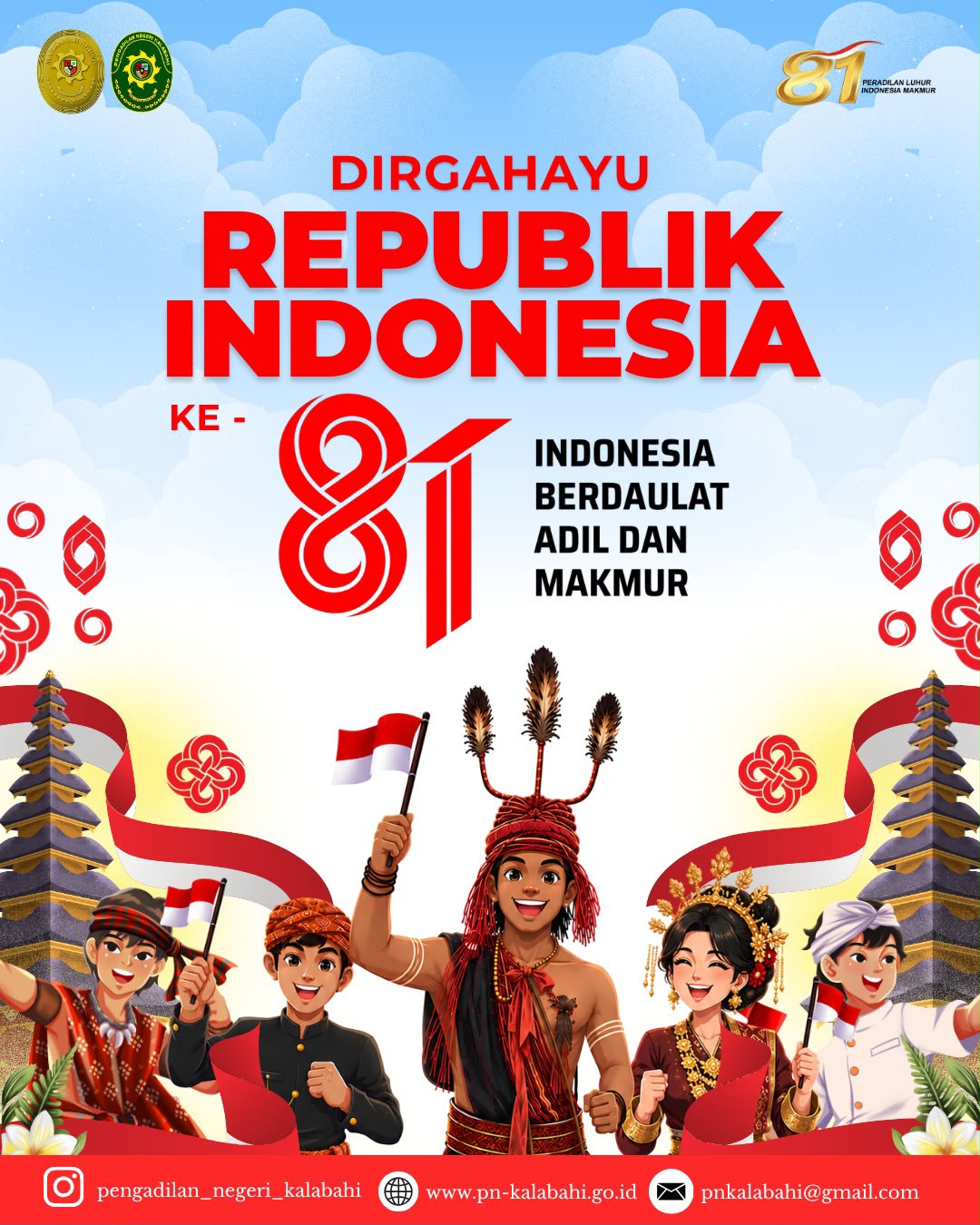Selamat Hari Ulang Tahun Ke-81 Kemerdekaan Republik Indonesia.