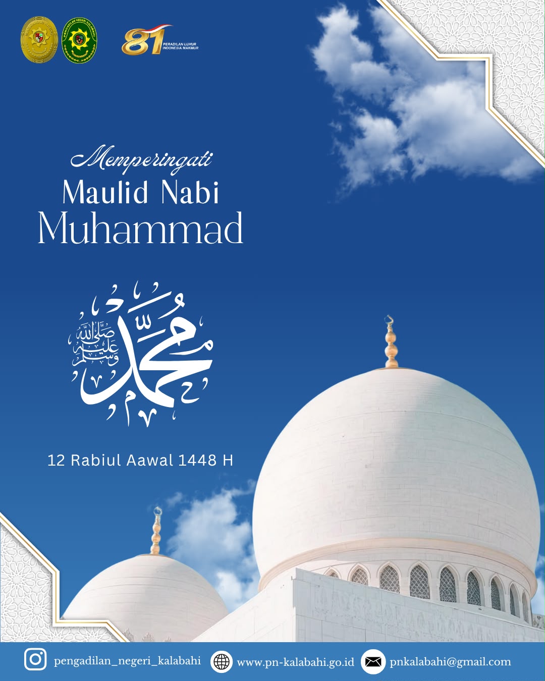 Selamat Memperingati Maulid Nabi Muhammad SAW 1448 H.