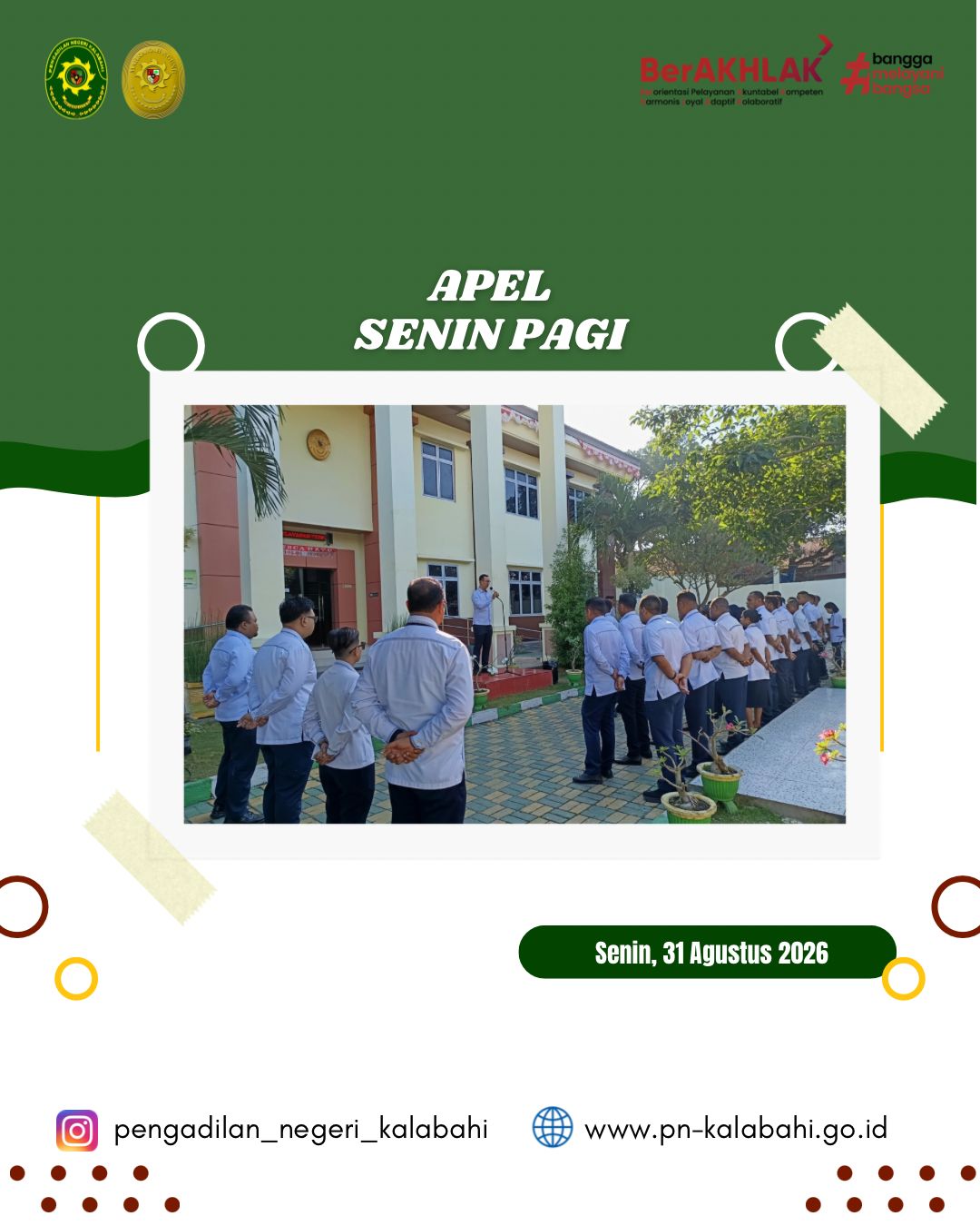 Pelaksanaan Apel Selama Bulan Agustus 2026